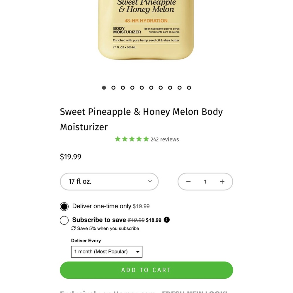 Set of 2 - Hempz Age Defying & Sweet Pineapple & Honey Melon Body Moisturizers - Picture 4 of 4